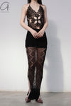 RUI hollow knitted half skirt RSS23KN13 ONYX black